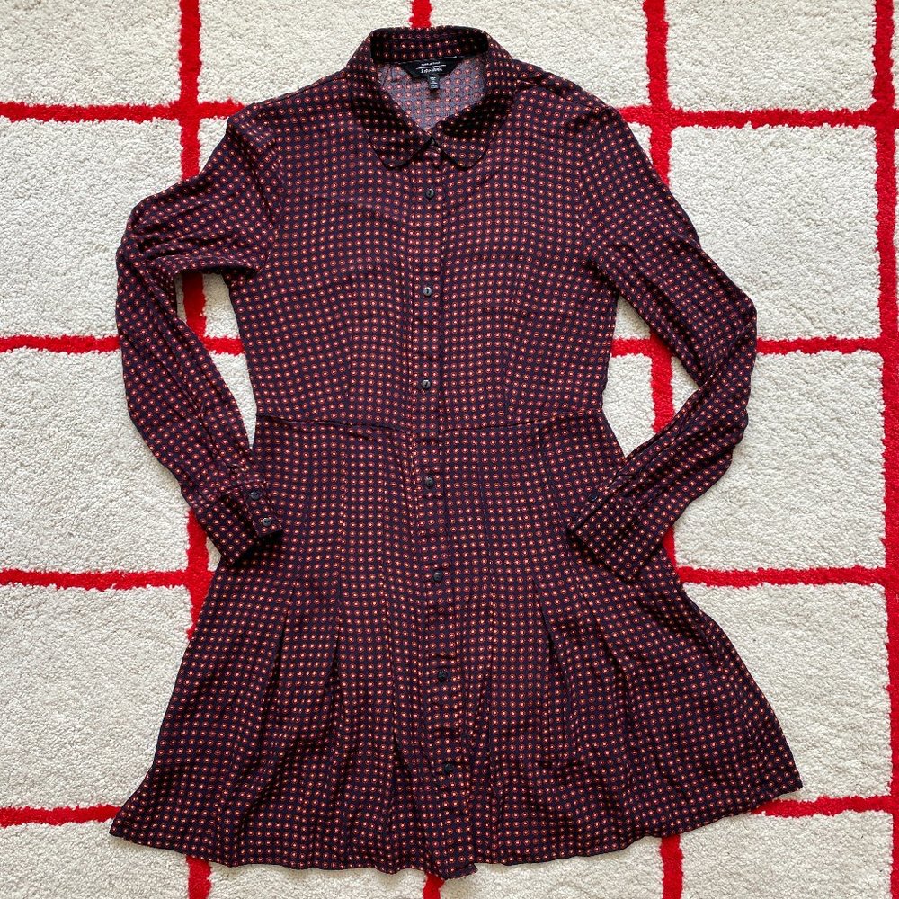 & Other Stories Micro Floral Mini Shirt Dress